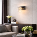 Світильник чорний настінний з фігурним скляним плафоном H-25 cm Led 7W Black+Transparent Frost Lamp 260319-100007729