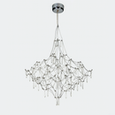 Люстра срібна зі скляними підвісами D-80 cm Led 40W Chrome Rain 250931-100006178