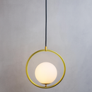 Світильник підвісний золотий з білим матовим плафоном Y-30 cm E27 Gold Orbit White  Circle 251088-100006446