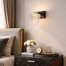 Світильник чорний настінний з фігурним скляним плафоном H-25 cm Led 7W Black+Transparent Frost Lamp 260319-100007729