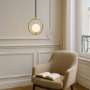 Світильник підвісний золотий з білим матовим плафоном Y-30 cm E27 Gold Orbit White  Circle 251088-100006446