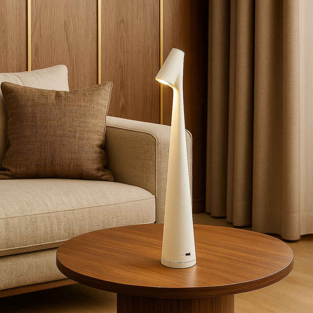 Настільна лампа біла акумуляторна H-34 cm Led 3000K White Sleek 251131-100006543