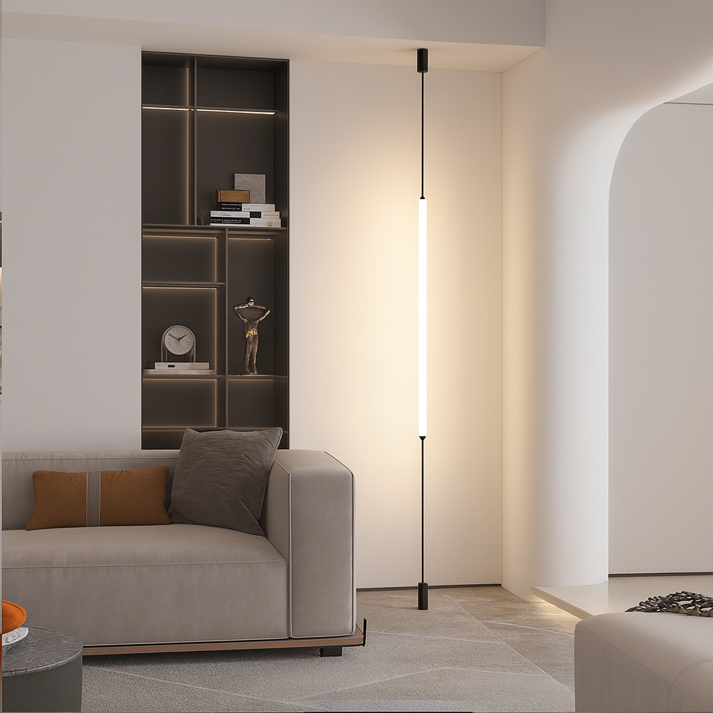 Торшер чорний лінійний з утяженням H-100 cm Led 6W Black Slim line 250858-100005816