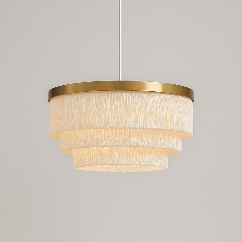 Люстра золота підвісна з текстильним абажуром D-50 cm / 60cm / 80 cm Macrame Gold 251018-100006304