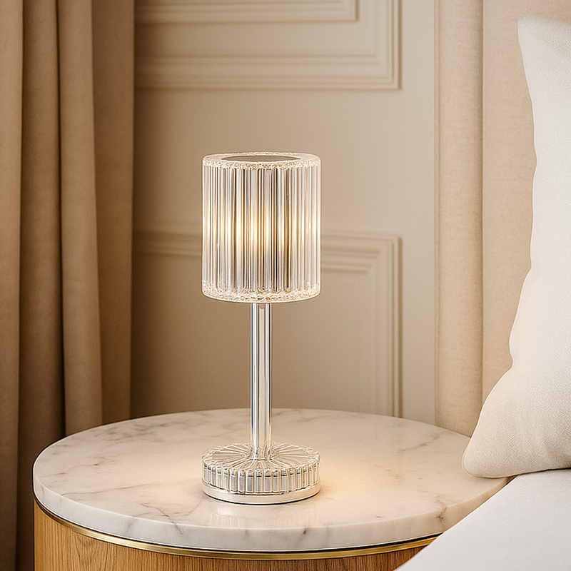 Настільна лампа акумуляторна з прозорим плафоном H-25 cm Led Crystal Tube 251131-100006544