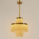 Люстра золота каскадна з кришталевим плафоном D-40 cm / D-60 cm/ D-80 cm Led Gold Crystal Cascade 251235-100006785