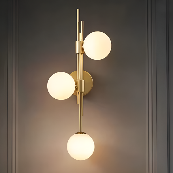 Настінний світильник золотий з білим плафоном Gold+White Bollo 250733-100005591