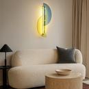 Бра скляне жовто-блакитне півкруги H-50 cm W-28 cm Led 10W 3000К Circles color Yellow-blue 230858-100002431