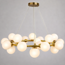 Люстра підвісна латунь з білими плафонами D-70 cm / 80 cm G9x25 Brass+White Bubbles 260135-100007285