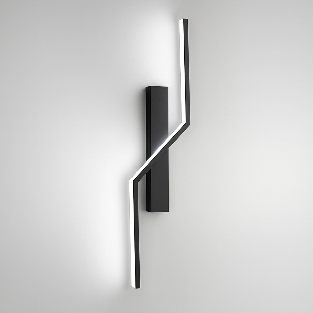 Бра чорне світлодіодне Left / Right H-60 cm/H-100 cm Led 13W/8W Black Double lines 230718-100002333