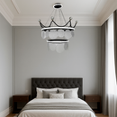 Люстра підвісна чорна корона D-50 / D-70 cm Led Black Crown 250718-100005681