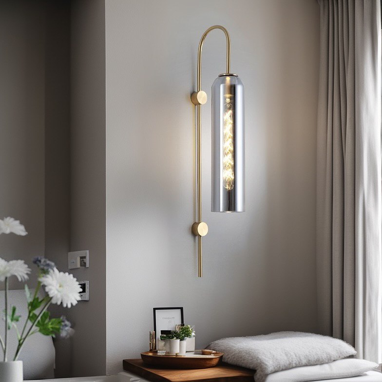 Настінний світильник H-77 cm E27 Gold + Grey Float Tube 241222-100004005