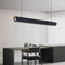 Підвісна люстра чорна з деревом L-118 cm Led 40W 4000K Black Wood 250918-100002074