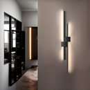 Бра лінійне чорне H-60 / H-80 /H-100 Led 18-28W Black Double lines square 241019-100003879