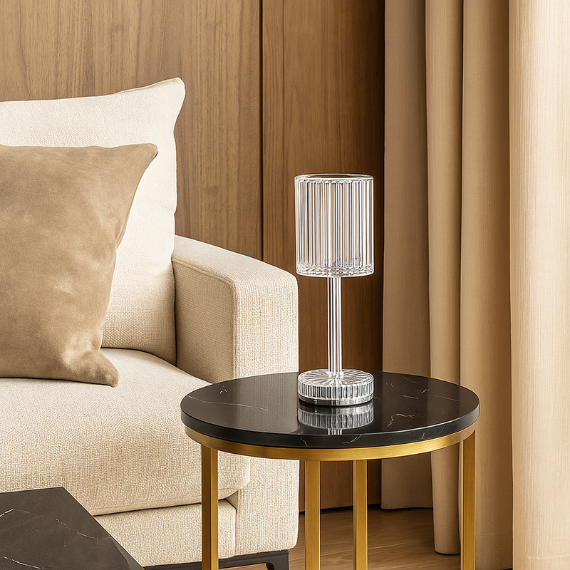 Настільна лампа акумуляторна з прозорим плафоном H-25 cm Led Crystal Tube 251131-100006544