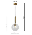 Підвісний світильник D-20 cm E27 Gold+Clear Bollo 260931-100008895
