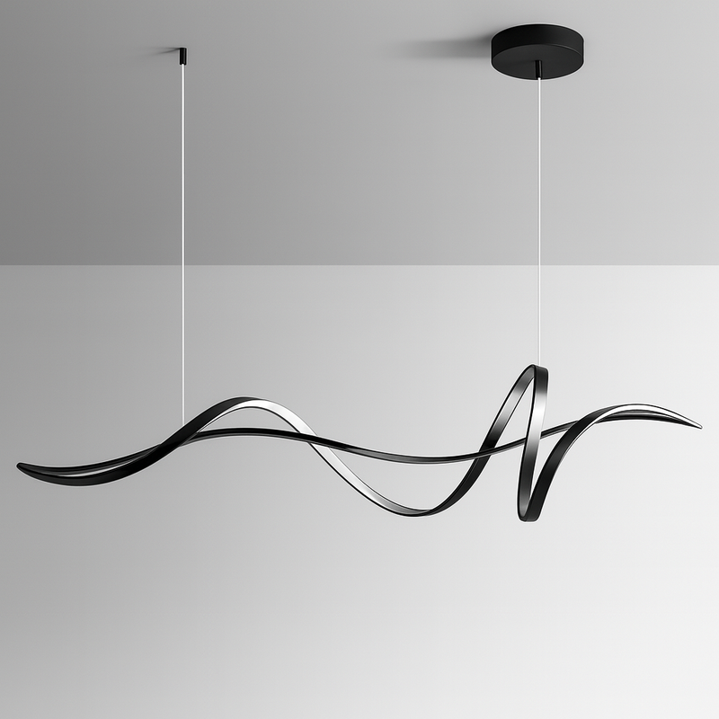 Люстра чорна видовжена L- 120 cm W-28 cm Led 115W Black Line Wave 251088-100006354