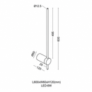 Настінний світильник золотий з чорним кріпленням L-60 cm Led 6W Gold Pipe Line 260728-100008406
