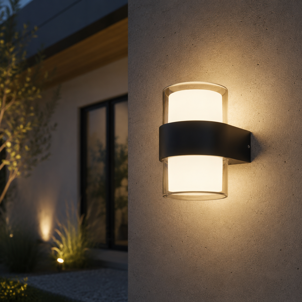 Настінні фасадні світильники H-13 cm Led 12W 3000K IP54 Black Cylinder street 230319-100001508