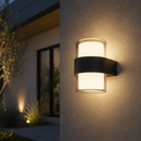 Настінні фасадні світильники H-13 cm Led 12W 3000K IP54 Black Cylinder street 230319-100001508
