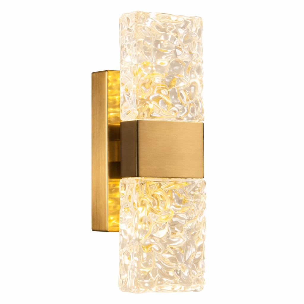 Настінний золотий світильник з прозорим плафоном з фігурного скла H-30 cm Led 6W Gold+Transparent Unit 260319-100007736