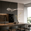 Люстра чорна підвісна з хвилястим плафоном L-100 cm Led Black + White Wave 260822-100008571