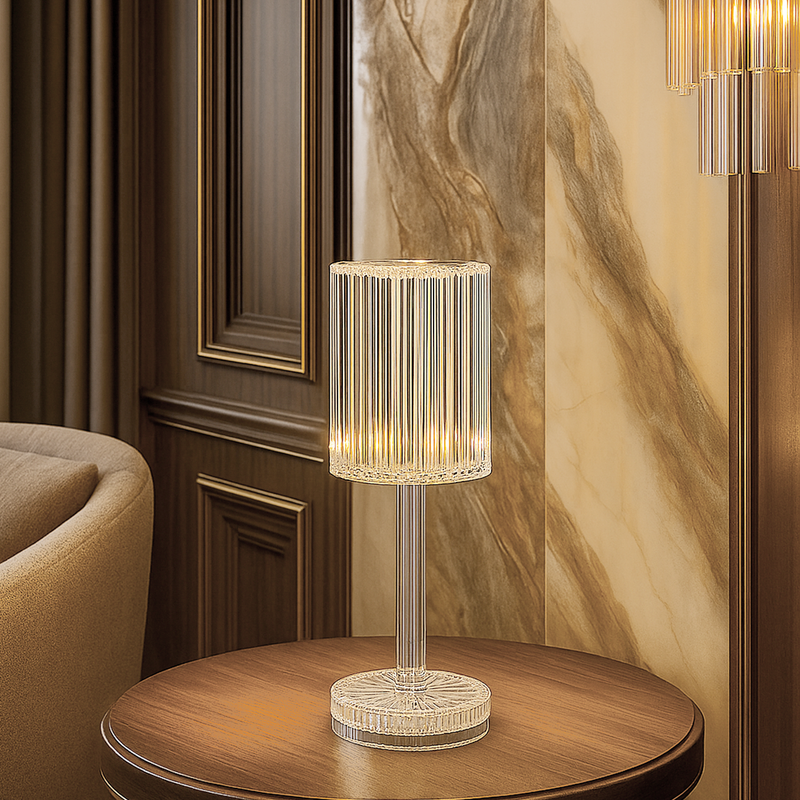 Настільна лампа акумуляторна з прозорим плафоном H-25 cm Led Crystal Tube 251131-100006544