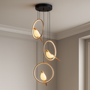 Люстра підвісна з декоративними плафонами D-30 cm Led 16W Black+French Gold Birds 251131-100006551