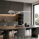 Люстра чорна підвісна з хвилястим плафоном L-100 cm Led Black + White Wave 260822-100008571