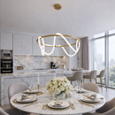 Люстра кругла золота D-80 cm 4000K Black / Gold Led 80W Round 211026-100000457