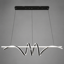 Люстра чорна підвісна з хвилястим плафоном L-100 cm Led 48W Black + White Wave 260822-100008572