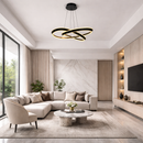 Люстра підвісна кільцева L-63 cm / L-70 cm Led 96W / 108W Black knot 260118-100007147