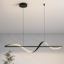 Люстра чорна видовжена підвісна L-120 cm Led Black Line Wave Hiea Led 251088-100006467