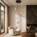 Люстра підвісна з декоративними плафонами D-30 cm Led 16W Black+French Gold Birds 251131-100006551