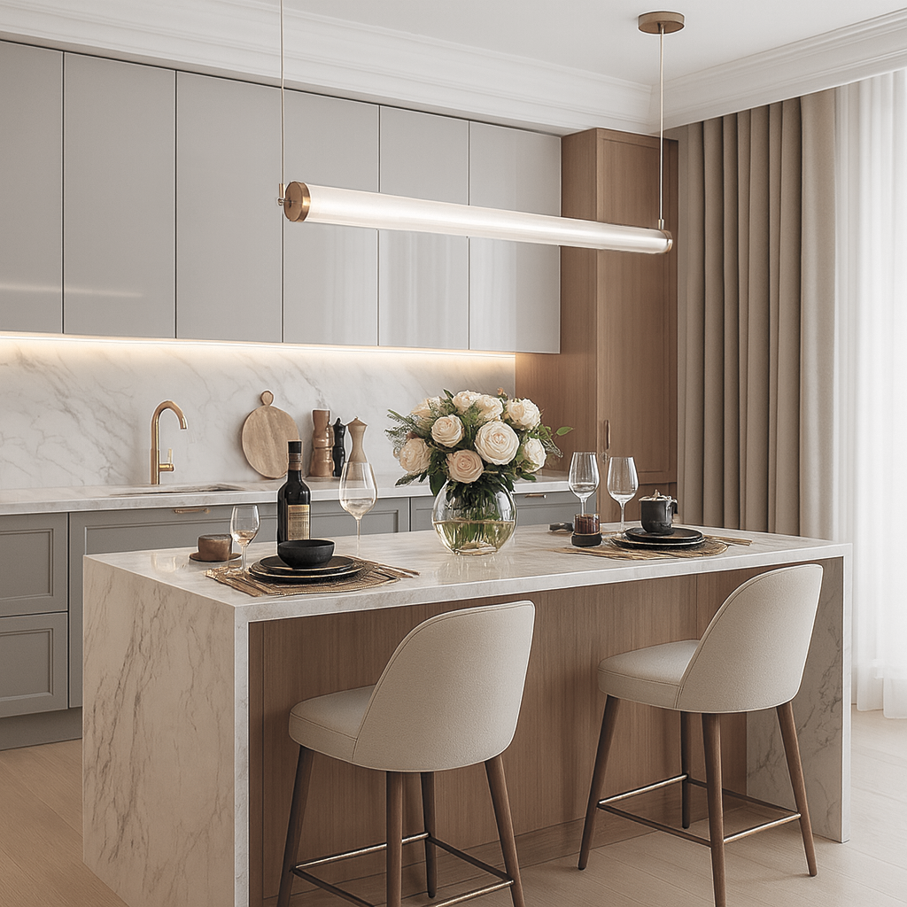 Люстра підвісна золота видовжена L-100 cm Led 14W Gold Luxe Line 250931-100006166
