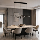 Люстра чорна підвісна з хвилястим плафоном L-100 cm Led 48W Black + White Wave 260822-100008572