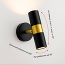Бра поворотне Spot L з 2 променями світла H200 Led 10W 4000K Black + Gold 241022-100003859
