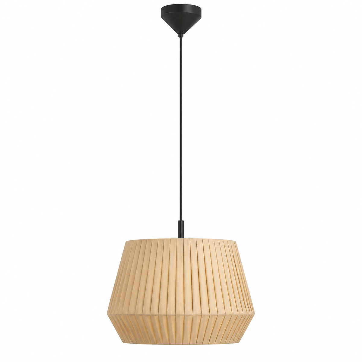 Світильник підвісний чорний з бежевим текстильним плафоном D - 40 cm E27 Black + Beige Norveo 26099-100009049