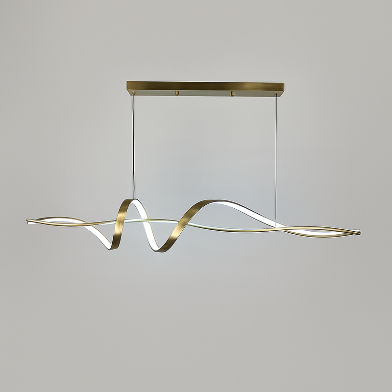 Люстра підвісна Хвиля  Wave gemo Золотий глянець 100 cm Led-42W / 120 cm Led-50W Gold 240918-100003628