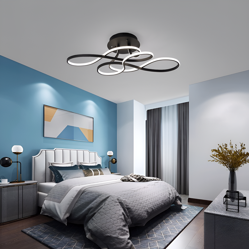 Стельова люстра чорна  хвиляста Led 95W Black Wave 250719-100005655