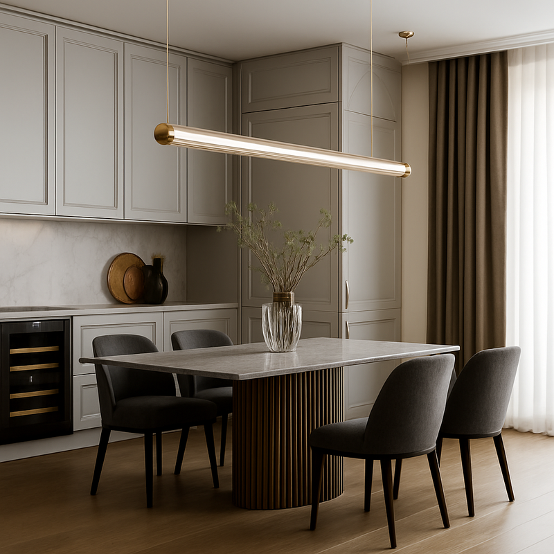 Люстра підвісна золота видовжена L-100 cm Led 14W Gold Luxe Line 250931-100006166
