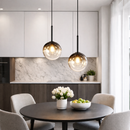 Світильник чорний хром з графітовим градієнтним плафоном E27 D-20 / 25 / 30 cm Smokey greyglass 260118-100007148