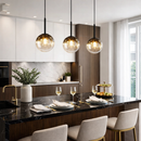 Світильник чорний хром з графітовим градієнтним плафоном E27 D-20 / 25 / 30 cm Smokey greyglass 260118-100007148