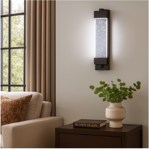 Світильник настінний чорний з прозорим плафоном H-35 cm Led 12W Black Bubbles Grand Glass 251036-100006363