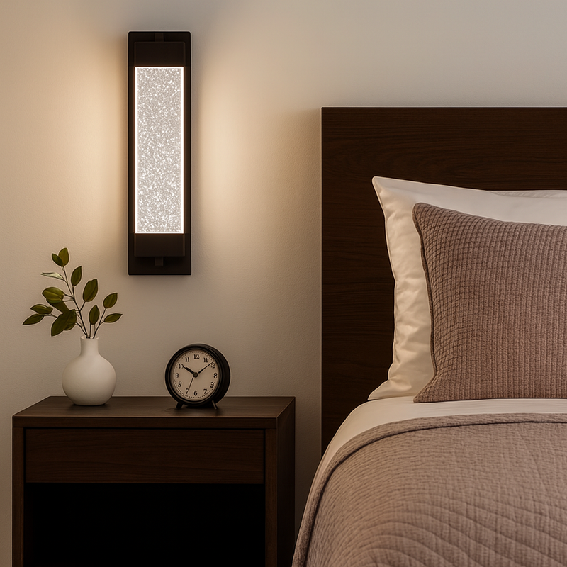 Світильник настінний чорний з прозорим плафоном H-35 cm Led 12W Black Bubbles Grand Glass 251036-100006363