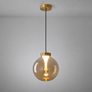 Світильник золотий підвісний з бурштиновим плафоном D - 20 cm / 26 cm / 30 cm Led 7W Amber Lightball 260822-100008576