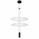 Люстра підвісна чорна з 2 білими плафонами H max-145 cm D-50 cm Led 9W Black+White Flamingo 260931-100008794