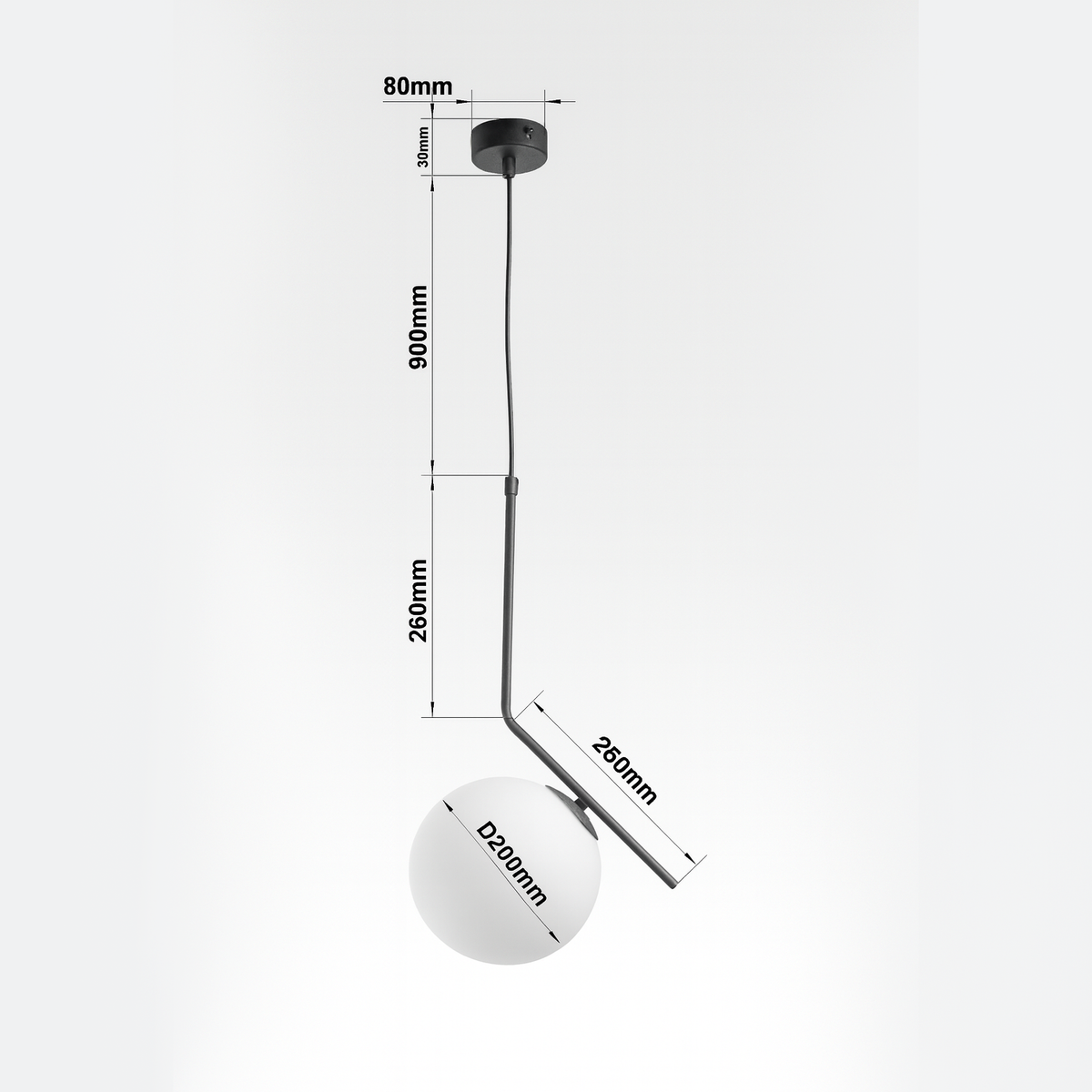 Світильник білий підвісний D-20 cm E14 White Bollo 250863-100005834