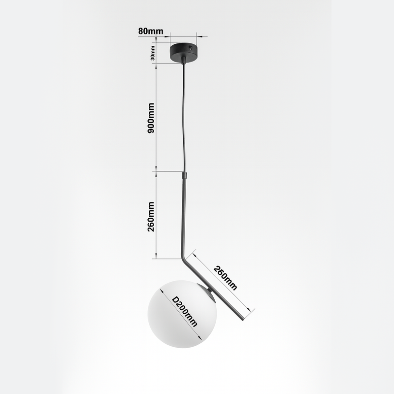 Світильник білий підвісний D-20 cm E14 White Bollo 250863-100005834