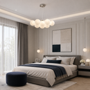 Підвісна люстра нікель на 7/ 13/ 19 ламп Satin + White Pumpo bubbles 260619-100008212